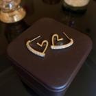 Heart Rhinestone Alloy Earring 1 Pair - Stud Earrings - Gold - One Size
