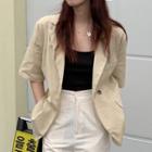 Short Sleeve Single Button Blazer