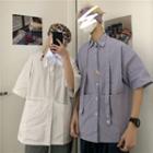 Short-sleeve Tie-strap Shirt