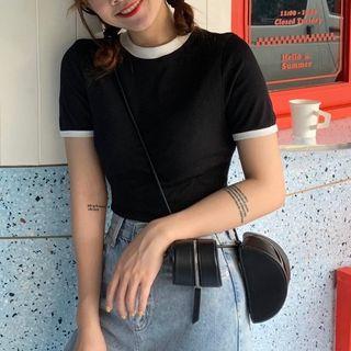 Short-sleeve Open Back Ringer T-shirt