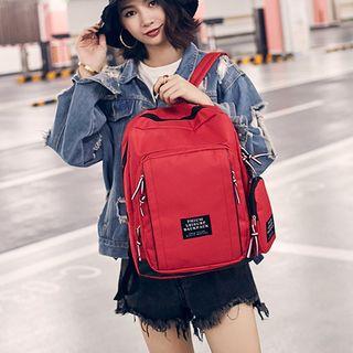 Set: Lettering Applique Backpack + Zip Pouch