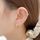 Rhinestone Alloy Hoop Earring Fe2497 - 1 Pair - Gold - One Size