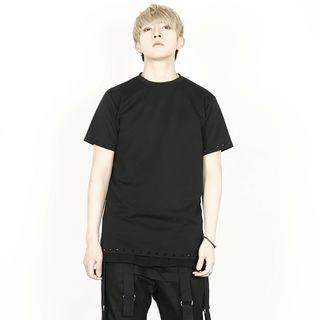 Short-sleeve Stud-trim T-shirt