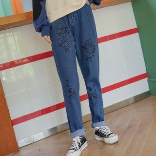 Cartoon Straight Leg Jeans