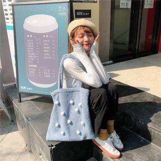 Pom Pom Fleece Shopper Bag