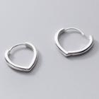 925 Sterling Silver V Shape Earring 1 Pair - Silver - One Size