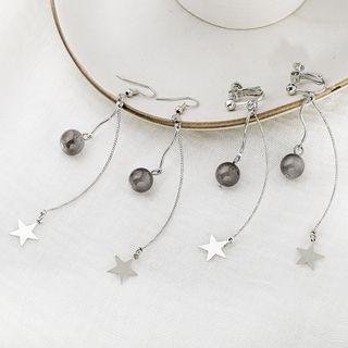 Star Bead Alloy Fringed Earring