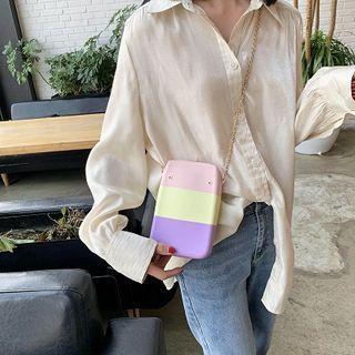 Contrast Color Chain Strap Crossbody Bag