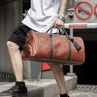 Faux Leather Duffle Bag Coffee - One Size