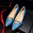 Ring Pointed Genuine Leather Flats
