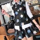 Set: Floral Print Blouse + A-line Skirt