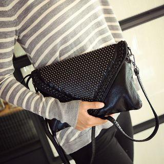 Faux-leather Woven Clutch With Strap (2 Design)