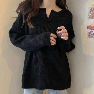 Open-placket Sweater