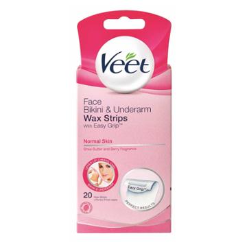 Veet - Easygrip Ready-to-use Wax Strips (for Normal Skin) (face & Underarm) 20 Pcs