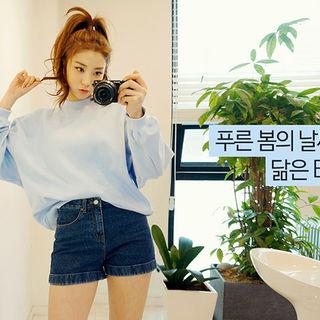 Dolman-sleeve Colored Sweatshirt