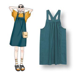 Plain Crew-neck Short-sleeve T-shirt / Plain Jumper Dress