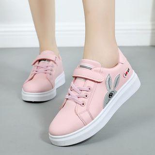 Rabbit Applique Lace-up Sneakers