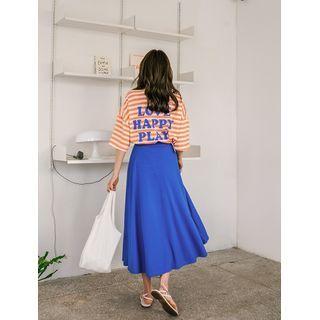 Neon-piped Letter Stripe T-shirt