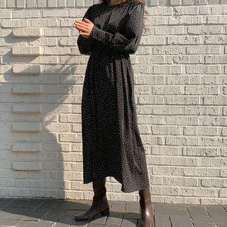 Dart-waist Polka-dot Dress
