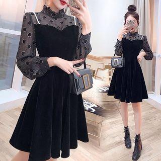 Strappy Velvet A-line Dress