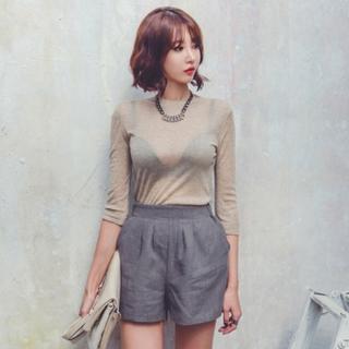 Mock-neck 3/4-sleeve Top