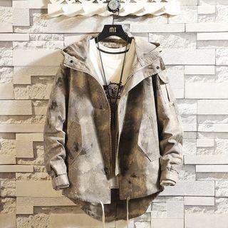 Tie-dyed Hooded Zip Jacket