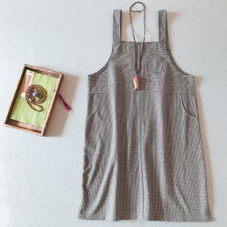 Pocket Detail Midi Overall Dress