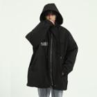 Hooded Paneled Zip Jacket