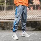 High-waist Two Tone Cargo Straight-cut Pants
