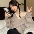 Long-sleeve V-neck Loose-fit Sweater