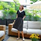 Contrast-trim Polka-dot Dress Black - One Size