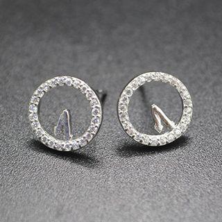 Cz Circle Stud Earrings