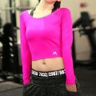 Plain Cropped Long Sleeve Sports Top
