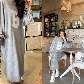Letter Patch T-shirt Dress