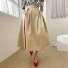 Zip-fly A-line Maxi Skirt