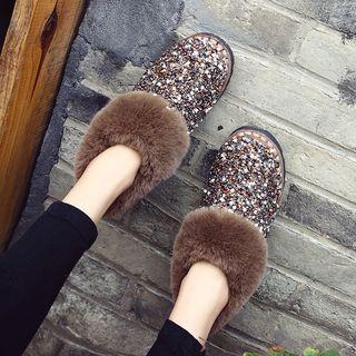 Sequined Ankle Snow Boots