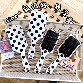 Polka Dot Hair Brush Black Dotted - White - One Size