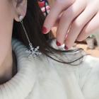 Snow Flake Drop Earring / Clip-on Earring