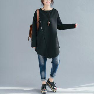 Zipper Detail Long-sleeve Top