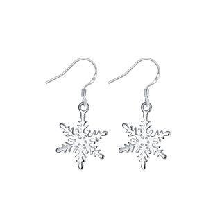 Simple Snowflake Earrings Silver - One Size