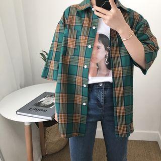 Check Loose-fit Short-sleeve Shirt