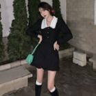 Long-sleeve Peter-pan Collar Slim-fit Dress