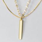 925 Sterling Silver Bar Pendant Layered Necklace