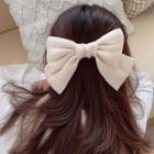 Fabric Bow Hair Clip Beige - One Size