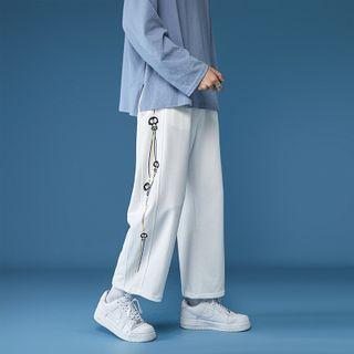 Skull Print Wide Leg Sweatpants