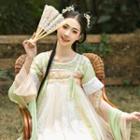 Long-sleeve Embroidered Hanfu Top / Elbow-sleeve Top / Maxi A-line Skirt