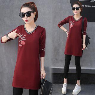 Lettering Buttoned Tunic