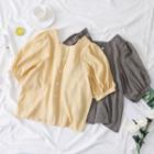Square-neck Gingham Shirt