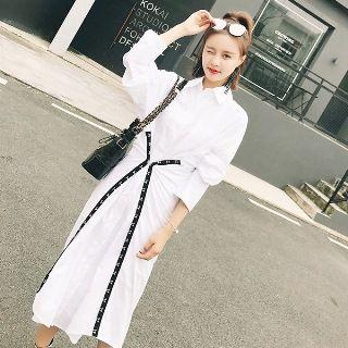 Contrast-strap Shirtdress