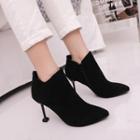 Fabric High-heel Ankle Boots